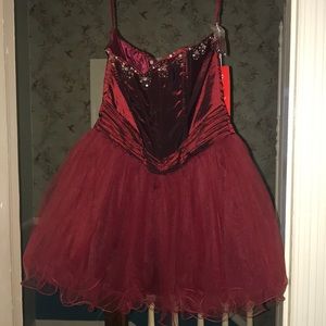 Size large, red mini party dress